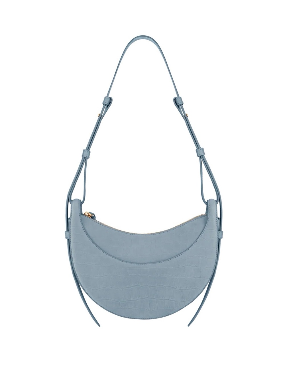 Polène Blue Crescent Shoulder Bag - Women's Crossbody Handbag